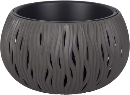 Omgoods - Kunststof Bloempot Sandy Bowl in Antraciet