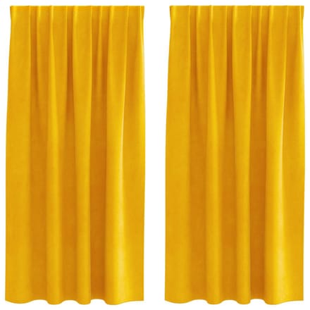vidaXL - Gordijnen - 2 - st - Mosterdgeel - 140 - x - 175 - cm - fluweel