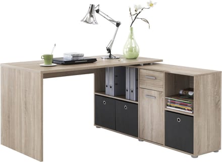 Bureau Apollo Eiken - 135,7x135,7cm - Hoekbureau - Met opbergruimte - Hoogte 74.2 cm