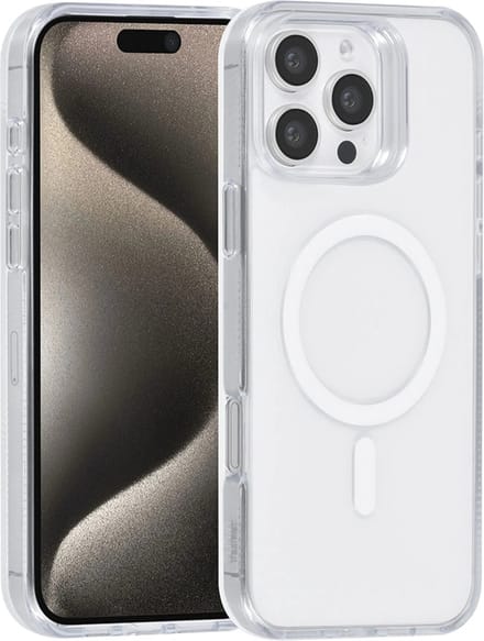 TUNIQ telefoonhoesje voor Apple iPhone 16 Pro - MagSafe siliconen backcover - Transparant wit