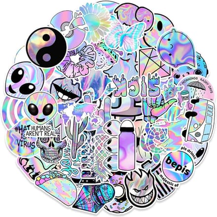 50 coole Stickers | Paars, vsco, alien | Voor laptop, agenda, koffer, etc.