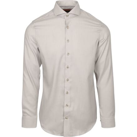 Suitable Overhemd Jacquard Luxe Beige - Maat 38 - Heren - Casual Shirt