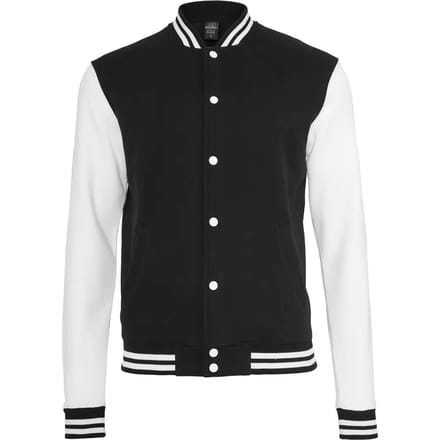 Urban Classics - 2Tone Sweat College jacket - XS - Zwart/Wit