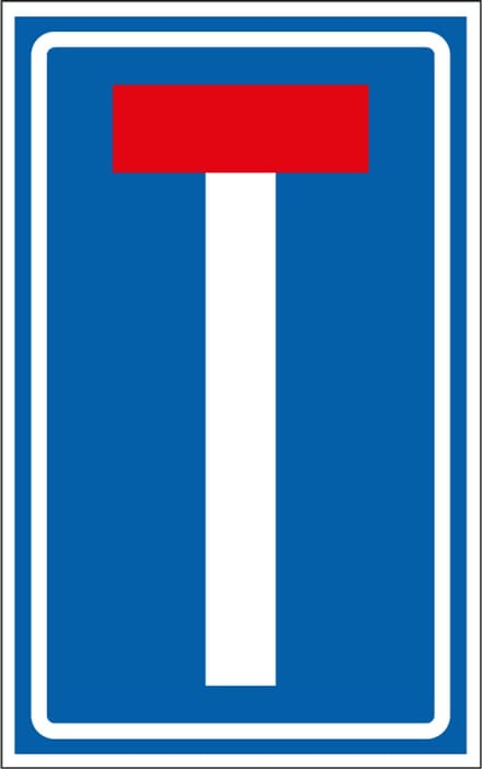 Doodlopende weg sticker, L8 320 x 200 mm
