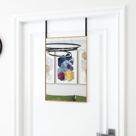 vidaXL - Deurspiegel - 40x60 - cm - glas - en - aluminium - goudkleurig