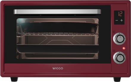 Wiggo WMO-E657(R) - Vrijstaande Mini Oven - Elektrisch - 60 CM - 65 liter - 2000 W - 5 Jaar Garantie - Rood