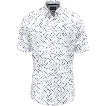 Fynch-Hatton Overhemd Seersucker Fantasy Pattern Navy / male