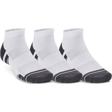 Under Armour UA Performance Tech 3pk Low-WHT Unisex Sportsokken - Wit - Jet Grijs