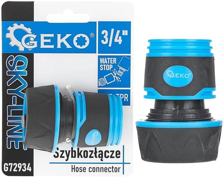 GEKO 3/4" waterstop slangconnector - waterdicht - rubberen grip - duurzaam kunststof