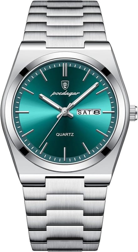 Zakenhorloge voor Heren met RVS Band en Datumweergave