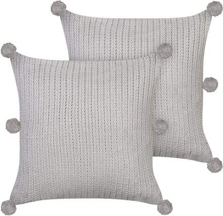 OCOTEA - Sierkussen set van 2 - Grijs - 45 x 45 cm - Katoen