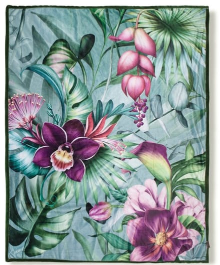 Tropisch Bloemen Plaid 130x160 cm - Polyester - Descanso - Multi Kleuren - 1 Persoons