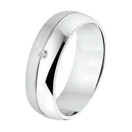 Gerhodineerd Zilver Ring A205 - 6 Mm Met Cz 1315487