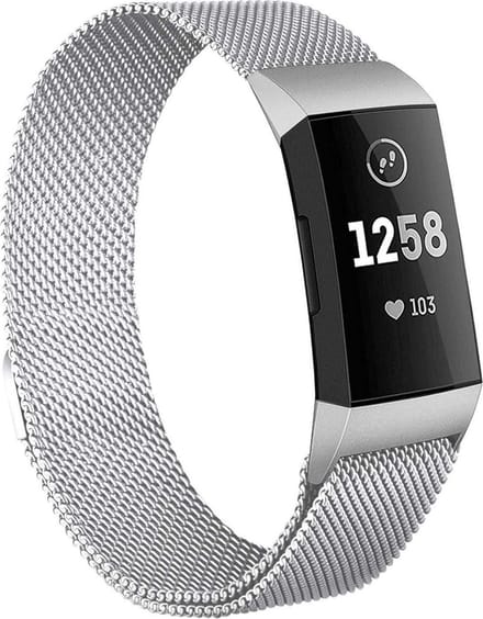 Bandje geschikt voor Fitbit Charge 4 - Zilver Milanese Band