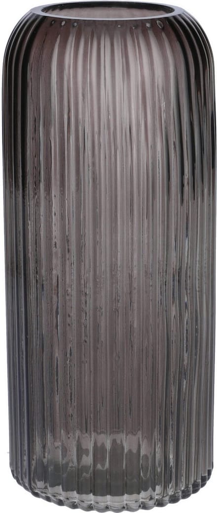 Bellatio Design Bloemenvaas - grijs - tansparant glas - 10 x 25 cm - vaas