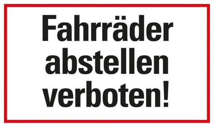 Pickup kunststoff Schild 25x15 cm FAHRRÄDER ABSTELLEN VERBOTEN