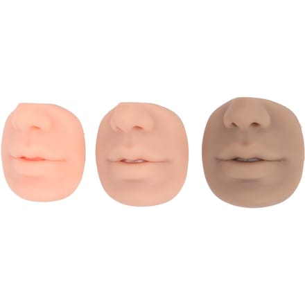 3 Kleuren Nep Neus Model Siliconen Flexibel Menselijke Neus Mond Model voor Piercing Oefening beige