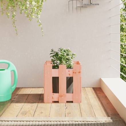 vidaXL - Plantenbak - met - hekontwerp - 30x30x30 - cm - massief - dougashout