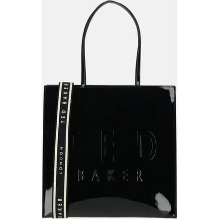 Ted Baker schoudertas Iconny Webbing Large Icon Bag Black zwart