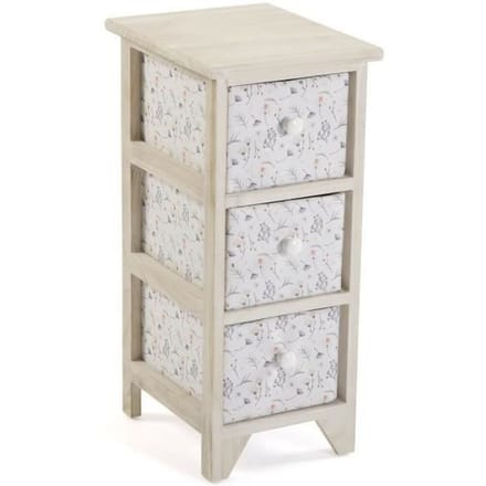 Caisson à tiroirs - VERSA - Lili - Bois MDF - 30 x 25 x 56 cm - Blanc