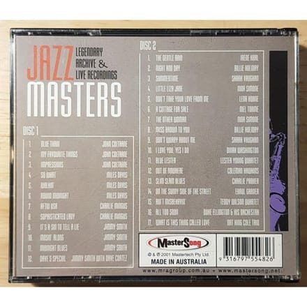 CD DIVERSEN - Jazz Masters 550482 MasterSong 2001 Australië Jazz Gebruikt white