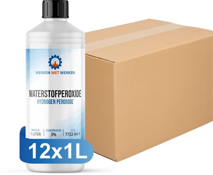 Waterstofperoxide 3% - Doos - 12 x 1 liter - 2 Spraytriggers - Hydrogen Peroxide - Zuurstofwater