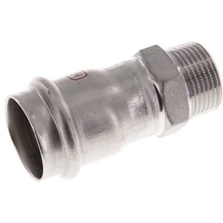 Perskoppeling - 28mm Persmof & R 3/4'' Buiseinde - RVS