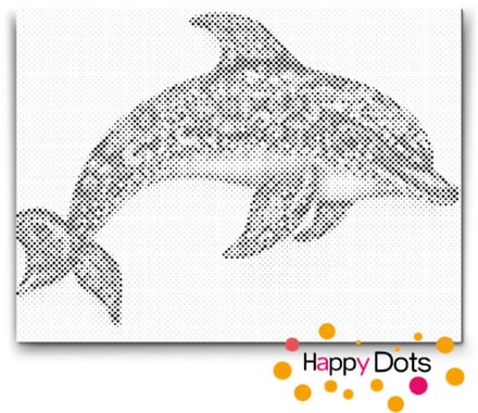 HappyDots DOT Painting Mandala Dieren 01 - Dolfijn - 40x50cm
