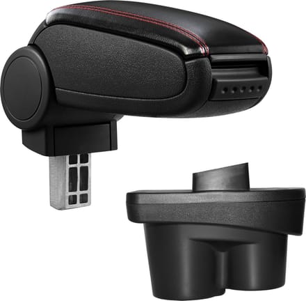 Armsteun-Opel Corsa E-11-2014-kunstleer-zwart+rood stiksel