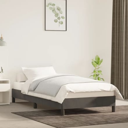 vidaXL - Bedframe - zonder - matras - 90x190 - cm - fluweel - donkergrijs