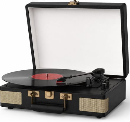 Platenspeler met Bluetooth - 3 snelheden - ingebouwde luidsprekers - voor vinyl platen