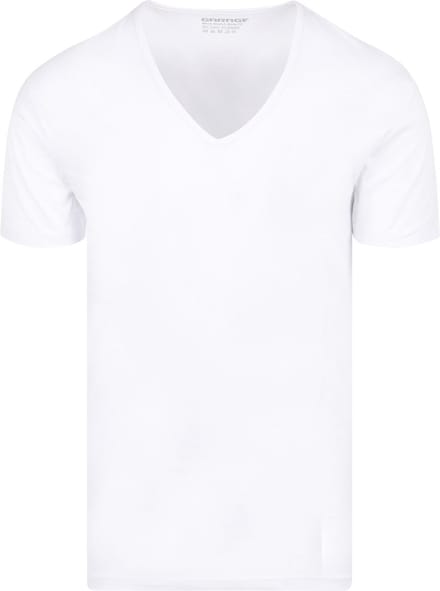 Garage 206 - Bodyfit T-shirt diepe V-hals korte mouw wit M 95% katoen 5% elastan