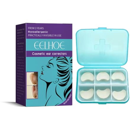 EELHOE – autocollants d'oreille, Support d'oreille pour petites oreilles, autocollants d'oreille étanches, boîte de 6 pièces blanc