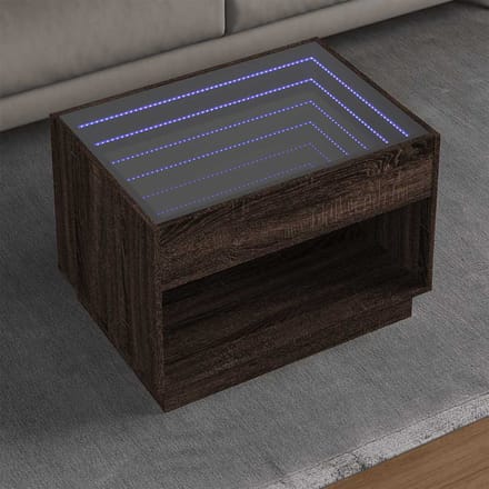 vidaXL - Salontafel - met - Infinity - LED - 70x50x50 - cm - bruin - eikenkleurig