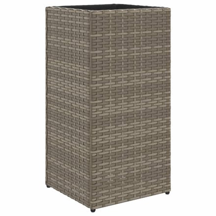 vidaXL - Plantenbak - 30x30x60 - cm - poly - rattan - grijs