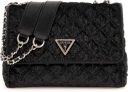 GUESS Schoudertas Giully 2 Compartment Convertible Flap Black Zwart
