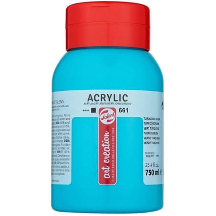 Peinture acrylique - Vert Turquoise - 661 - Pot de 750 ml - Talens Art Creation vert