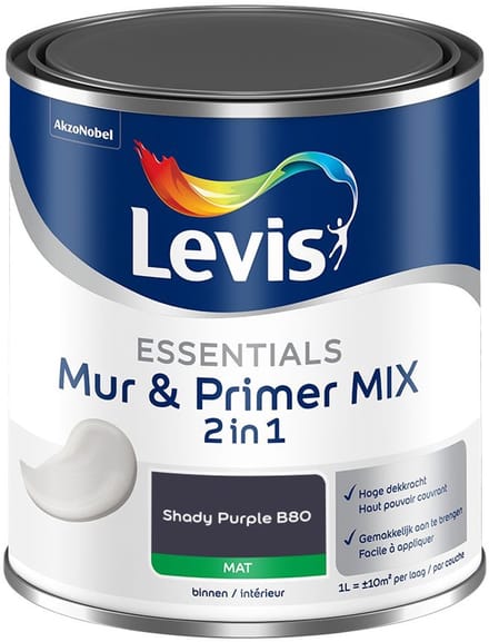 Levis - Essentials Mur & Primer Mix - Shady Purple B80 - Mengverf - 1 L