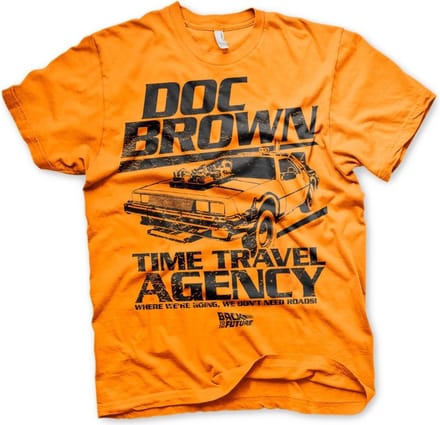 Back to the Future Doc Brown Time Travel Agency T-shirt oranje