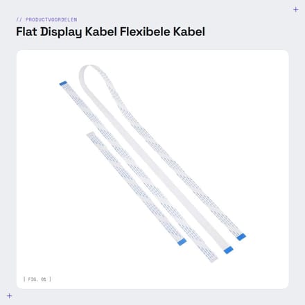 Dailygoods - Flat Display Kabel - Flexibele Kabel - 3 Stuks Set - 30 cm 50 cm 100 cm - Geschikt voor Camera Module - Hoogwaardige Kwaliteit