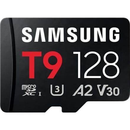 Samsung T9 microSDXC-kaart Retail 128 GB UHS-I U3, A2 Application Performance Class, Class 10, v30 Video Speed Class