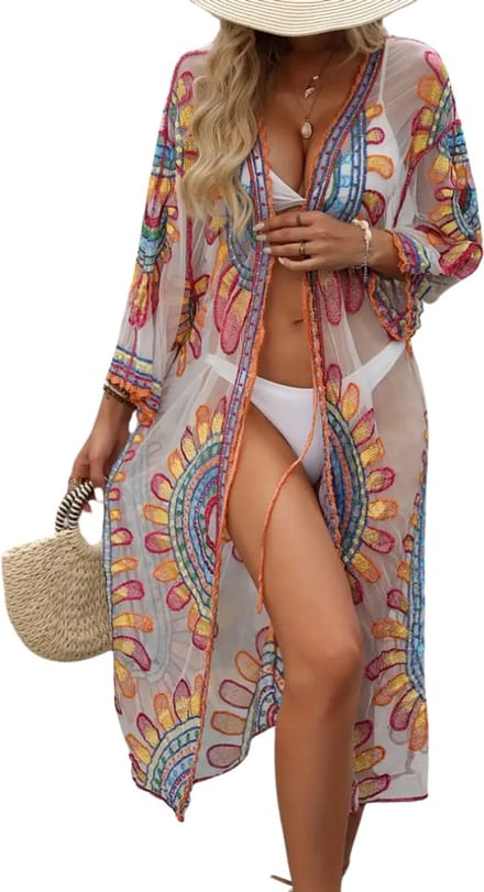 Livano Badjas Dames - Kimono - Kamerjas - Ochtendjas - Pyama - One Size - Gemengde Kleur