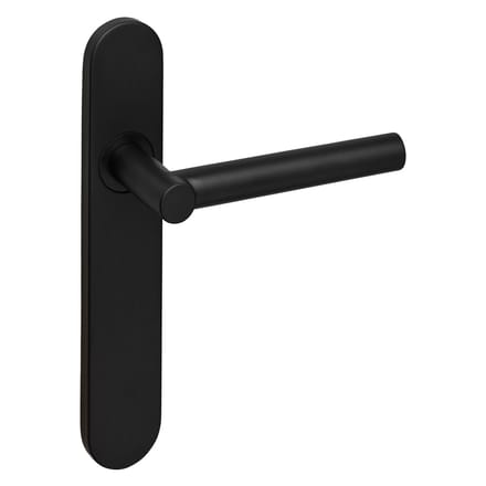 Lavuzo deurkruk Grosetto Zwart met afgerond schild | Per set | Deurklink met schild