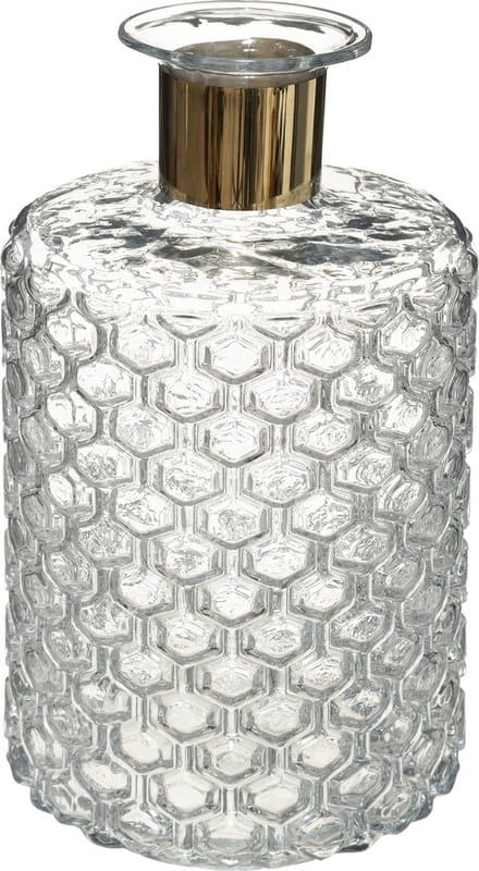 Atmosphera bloemenvaas Elegance - Apotheker Fles model - transparant - glas - 26 x 15 cm