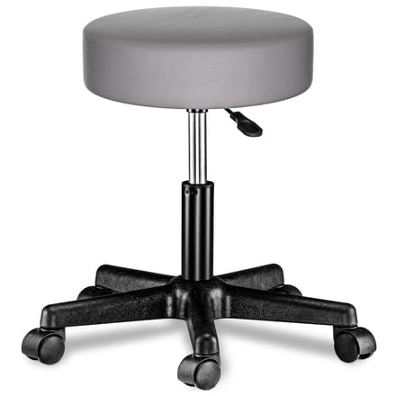 Casaria Verstelbare Draaikruk - 46/60cm Zithoogte – 1 Stuks Grijs