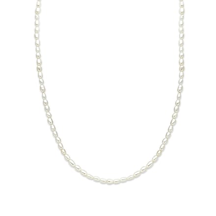 zilver gerhodineerd collier parels 3,2 mm 40 + 5 cm 1337725