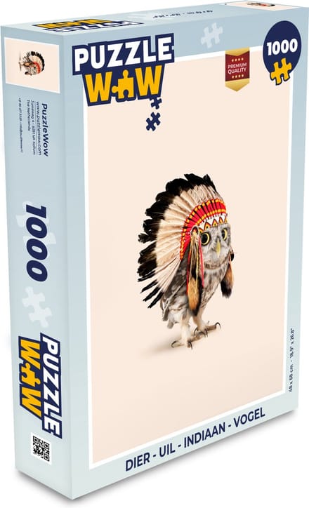 Puzzel Dier - Uil - Indiaan - Vogel - Legpuzzel - Puzzel 1000 stukjes volwassenen