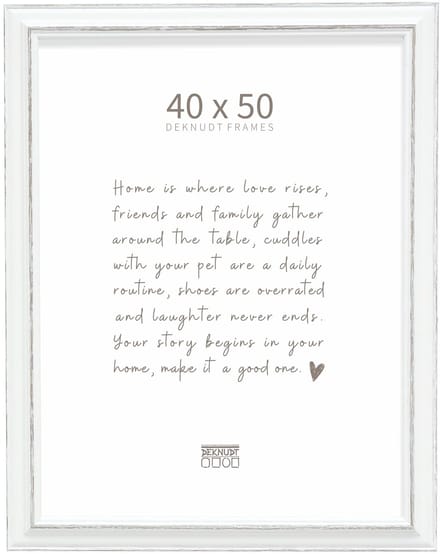 Deknudt Frames fotolijst S221H3 - wit met bruin accent - 40x50 cm