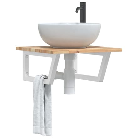 vidaXL - Badkamer - wandschap - staal - en - massief - acaciahout