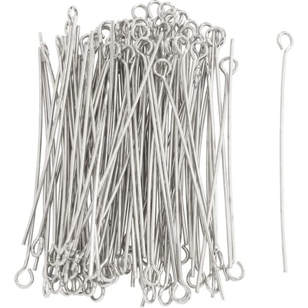 100 Stuks, Kettelstiften Met Oog, Zilver Kleur, Lengte 45 mm